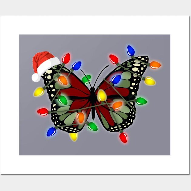 Christmas butterfly wound up in light cord Wall Art by Playfulheart